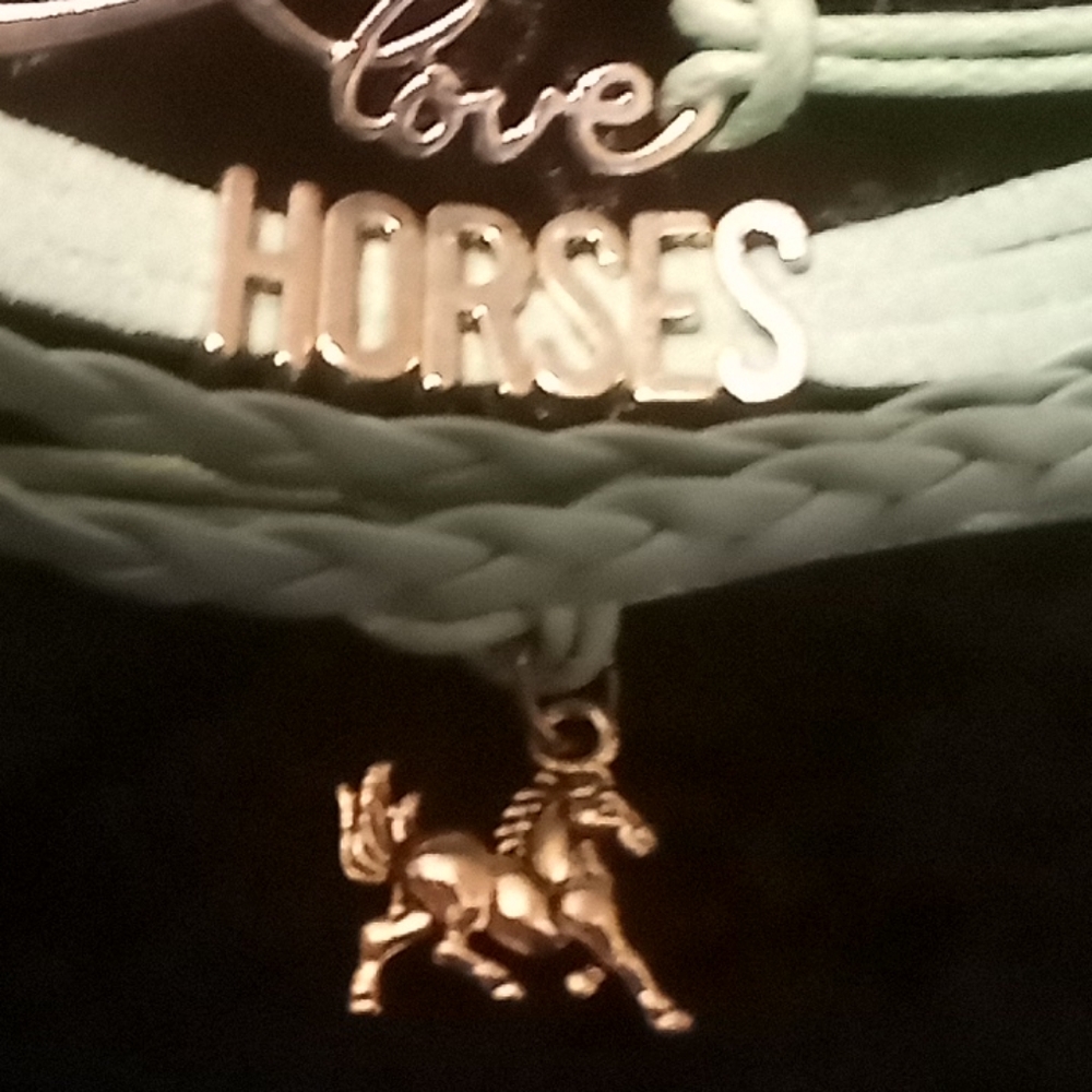 Braided Bracelet with Horse Charm